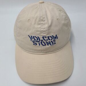 Volcom Hat Strapback Beige Blue Stone Logo Skate Skateboard Surf Casual Dad Men